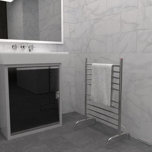 Amba Products SAFSP-24 Solo 24-Inch Freestanding Towel Warmer - 11.875 x 23.625 x 38 in. - Polished Finish