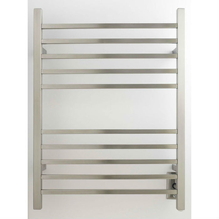 Amba Products RSWH-B Radiant 10-Bar Square Hardwired + Plug-in Combo Towel Warmer - 4.75 x 24.5 x 31.5 in. - Brushed Finish