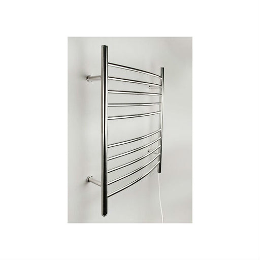 Amba Products Radiant Collection RWP-CP Plug-In Curved 10-Bar Towel Warmer - 5.75 x 23.625 x 31.5 in. - Polished Finish