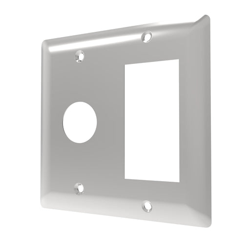 Amba Products Radiant Collection AR-DGP-P Double Gang Plate Wall Plate - 0.25 x 4.5 x 4.5 in. - Polished Finish