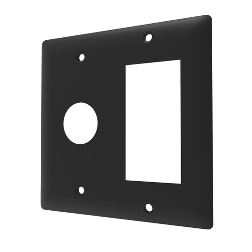 Amba Products Radiant Collection AR-DGP-MB Double Gang Plate Wall Plate - 0.25 x 4.5 x 4.5 in. - Matte Black Finish
