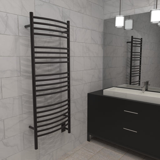 Amba Products Jeeves Collection DCO Model D Curved 20-Bar Hardwired Towel Warmer - 6.5 x 21.25 x 53.5 in. - Oil Rubbed Bronze Finish