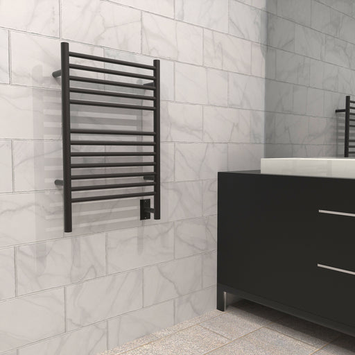 Amba Products Jeeves Collection ESO Model E Straight 12-Bar Hardwired Towel Warmer - 4.5 x 21.25 x 31.75 in. - Oil Rubbed Bronze Finish
