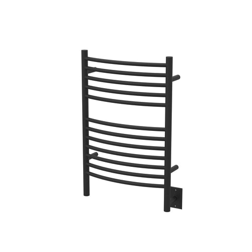 Amba Products Jeeves Collection ECMB Model E Curved 12-Bar Hardwired Towel Warmer - 6.5 x 21.25 x 31.75 in. - Matte Black Finish