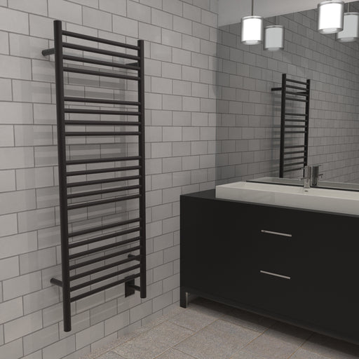 Amba Products Jeeves Collection DSO Model D Straight 20-Bar Hardwired Towel Warmer - 4.5 x 21.25 x 53.5 in. - Oil Rubbed Bronze Finish