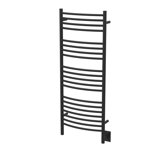Amba Products Jeeves Collection DCMB Model D Curved 20-Bar Hardwired Towel Warmer - 6.5 x 21.25 x 53.5 in. - Matte Black Finish