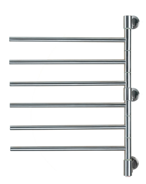 Amba Products Swivel Collection J-D006P Jack 6-Bar Plug-In Towel Warmer - 4.25 x 21.875 x 29.125 in. - Polished Finish