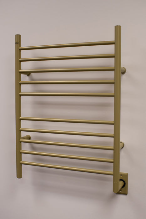 Amba Products Radiant Collection RWH-SSB Hardwired Straight 10-Bar Towel Warmer - 4.75 x 24.375 x 33.5 in. - Satin Brass Finish