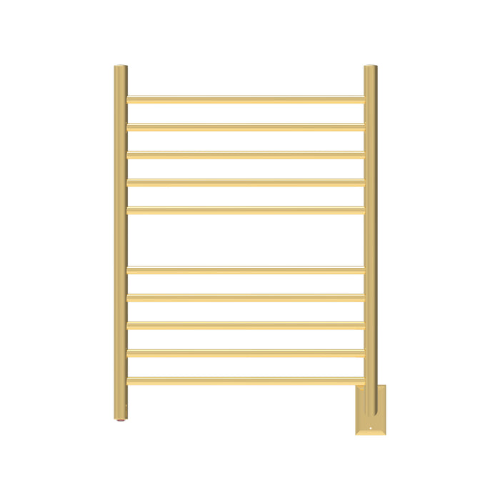 Amba Products Radiant Collection RWH-SPG Hardwired Straight 10-Bar Towel Warmer - 4.75 x 24.375 x 33.5 in. - Polished Gold Finish