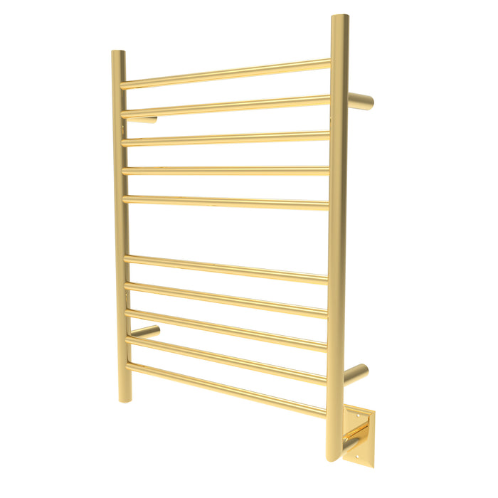 Amba Products Radiant Collection RWH-SPG Hardwired Straight 10-Bar Towel Warmer - 4.75 x 24.375 x 33.5 in. - Polished Gold Finish