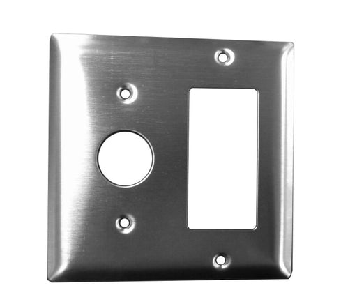 Amba Products Jeeves Collection AJ-DGP-B Double Gang Plate Wall Plate - NA x 4.5 x 4.5 in. - Brushed Finish