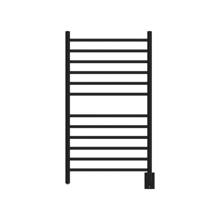 Amba Products Radiant Collection RWHL-SMB Hardwired Large Straight 12-Bar Hardwired Towel Warmer - 4.75 x 24.375 x 43 in. - Matte Black Finish