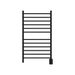 Amba Products Radiant Collection RWHL-SMB Hardwired Large Straight 12-Bar Hardwired Towel Warmer - 4.75 x 24.375 x 43 in. - Matte Black Finish