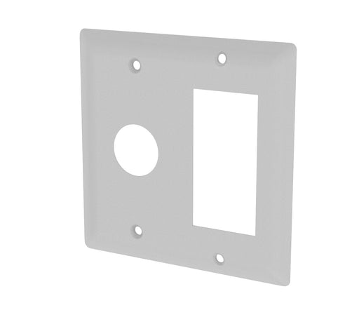 Amba Products Jeeves Collection AJ-DGP-W Double Gang Plate Wall Plate - 0.25 x 4.5 x 4.5 in. - White Finish