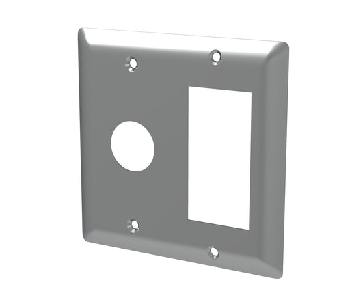 Amba Products Jeeves Collection AJ-DGP-P Double Gang Plate Wall Plate - 0.25 x 4.5 x 4.5 in. - Polished Finish