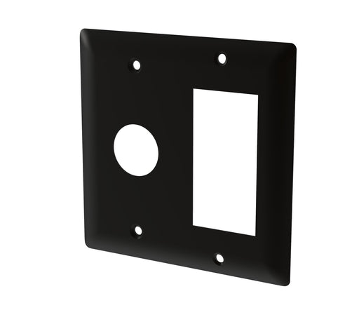 Amba Products Jeeves Collection AJ-DGP-MB Double Gang Plate Wall Plate - 0.25 x 4.5 x 4.5 in. - Matte Black Finish