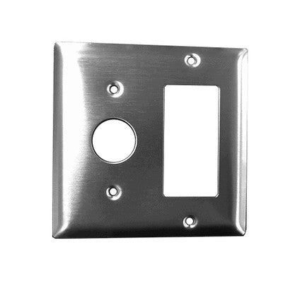 Amba Products Radiant Collection AR-DGP-B Double Gang Plate Wall Plate - 0.25 x 4.5 x 4.5 in. - Brushed Finish