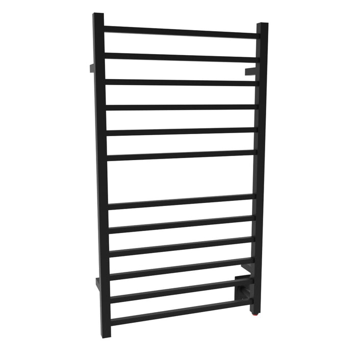 Amba Products Radiant Collection RSWHL-MB Square Hardwired Large 12-Bar Hardwired Towel Warmer - 4.75 x 24.375 x 41.375 in. - Matte Black Finish