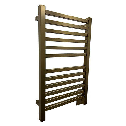 Amba Products Quadro Collection Q2033BB 12-Bar Hardwired Towel Warmer - 4.125 x 24.375 x 35.375 in. - Brushed Bronze Finish