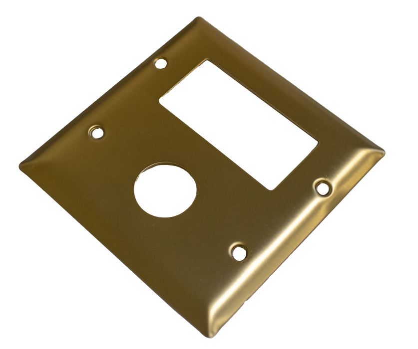 Amba Products Controller AJ-DGP-BB Jeeves Double Gang Plate - 0.5 x 4.5 x 4.5 in. - Brushed Bronze