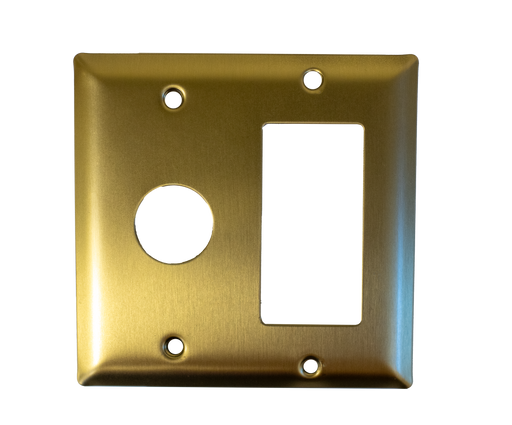 Amba Products Controller AJ-DGP-BB Jeeves Double Gang Plate - 0.5 x 4.5 x 4.5 in. - Brushed Bronze