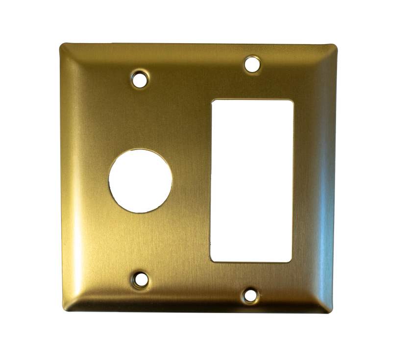 Amba Products Controller AJ-DGP-BB Jeeves Double Gang Plate - 0.5 x 4.5 x 4.5 in. - Brushed Bronze