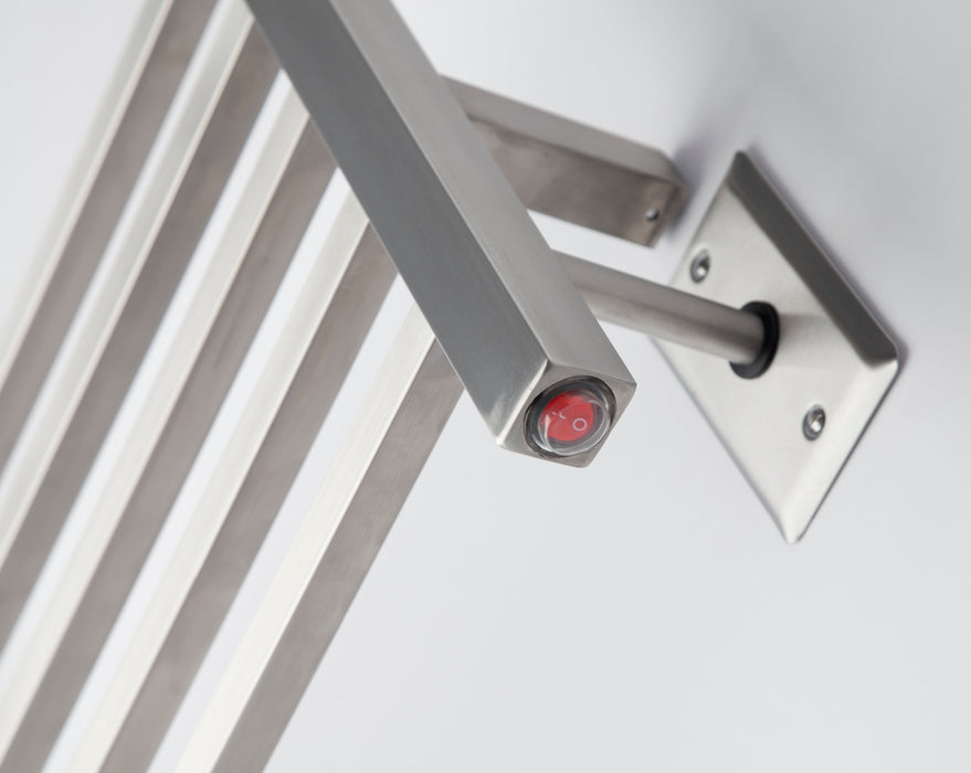 Amba Products RSWH-B Radiant 10-Bar Square Hardwired Plug-in Combo Towel Warmer - 4.75 x 24.5 x 31.5 in. - Brushed Finish