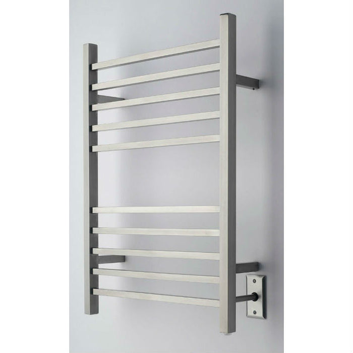 Amba Products RSWH-B Radiant 10-Bar Square Hardwired Plug-in Combo Towel Warmer - 4.75 x 24.5 x 31.5 in. - Brushed Finish