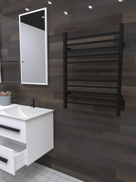 Amba Products RSWH-MB Radiant 10-Bar Square Hardwired Plug-in Combo Towel Warmer - 4.75 x 24.5 x 31.5 in. - Matte Black Finish