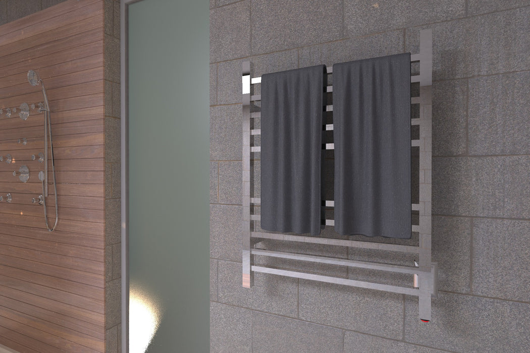 Amba Products RSWH-P Radiant 10-Bar Square Hardwired Plug-in Combo Towel Warmer - 4.75 x 24.5 x 31.5 in. - Polished Finish