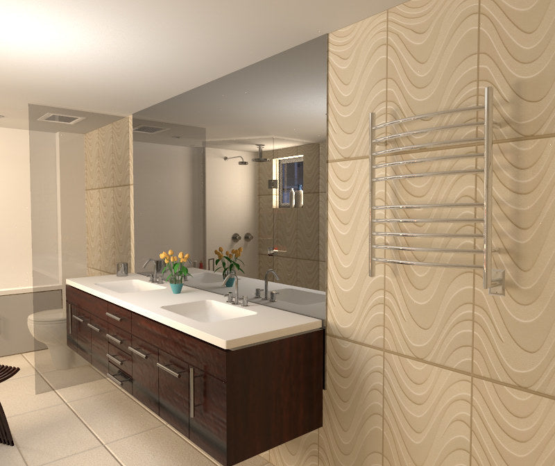 Amba Products RWH-CP Radiant Curved 10-Bar Hardwired Plug-in Combo Towel Warmer - 5.75 x 24.5 x 31.875 in. - Polished Finish