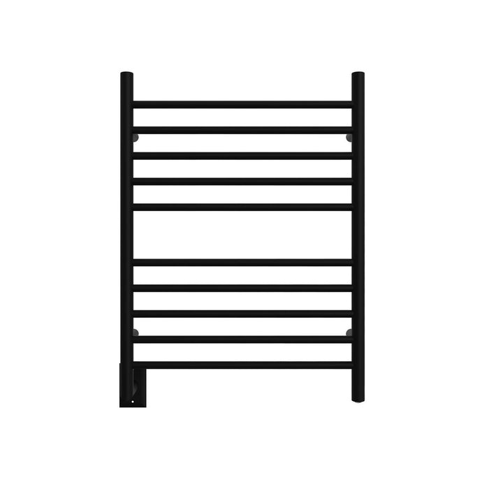 Amba Products RWH-SMB-LEFT Radiant Straight 10-Bar Hardwired Plug-in Combo Left Side Towel Warmer - 4.75 x 24.5 x 31.875 in. - Matte Black Finish