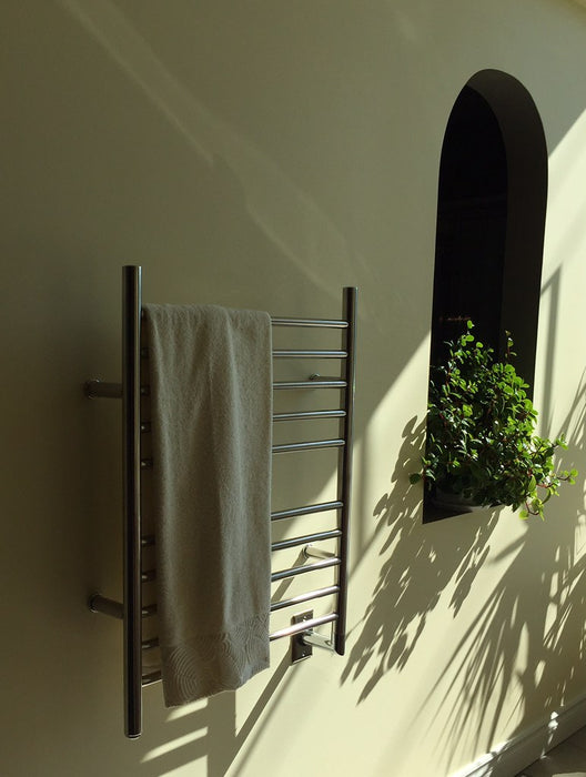 Amba Products RWH-SP Radiant Straight 10-Bar Hardwired Plug-in Combo Towel Warmer - 4.75 x 24.5 x 31.875 in. - Polished Finish