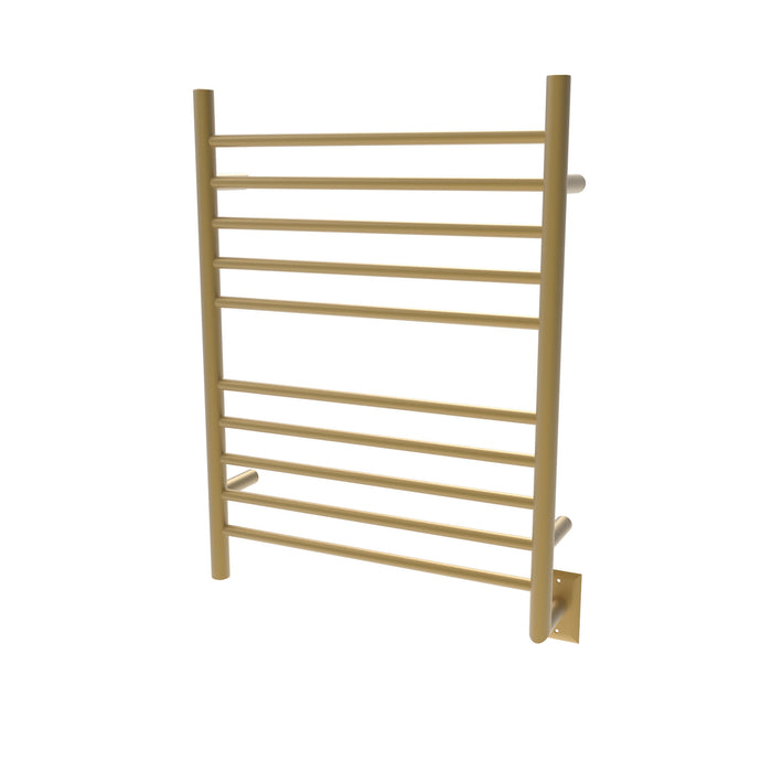 Amba Products RWH-SSB Radiant Straight 10-Bar Hardwired Plug-in Combo Towel Warmer - 4.75 x 24.5 x 31.875 in. - Satin Brass Finish