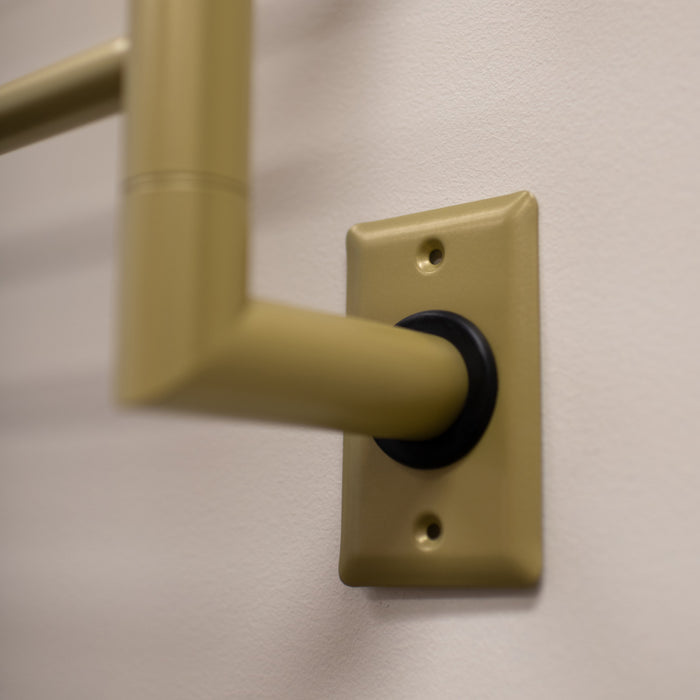 Amba Products RWH-SSB Radiant Straight 10-Bar Hardwired Plug-in Combo Towel Warmer - 4.75 x 24.5 x 31.875 in. - Satin Brass Finish