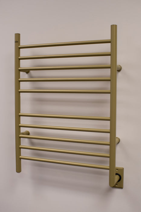Amba Products RWH-SSB Radiant Straight 10-Bar Hardwired Plug-in Combo Towel Warmer - 4.75 x 24.5 x 31.875 in. - Satin Brass Finish