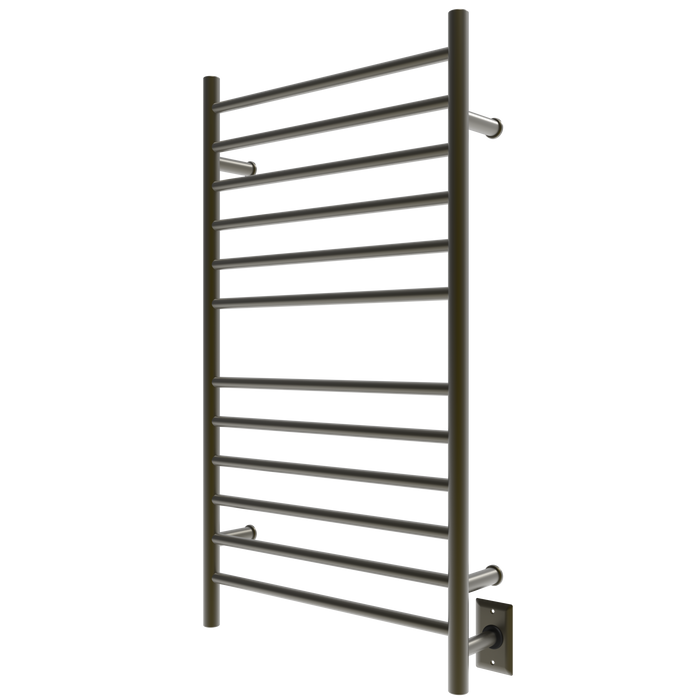 Amba Products RWHL-SBB Radiant Straight 12-Bar Large Hardwired Plug-in Combo Towel Warmer - 4.75 x 24.5 x 41.75 in. - Brushed Bronze Finish