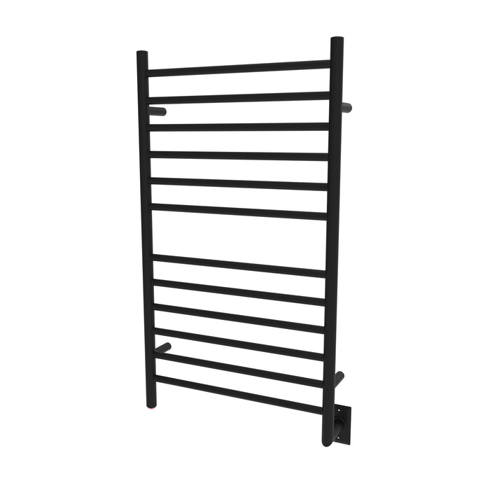 Amba Products RWHL-SMB Radiant Straight 12-Bar Large Hardwired Plug-in Combo Towel Warmer - 4.75 x 24.5 x 41.75 in. - Matte Black Finish