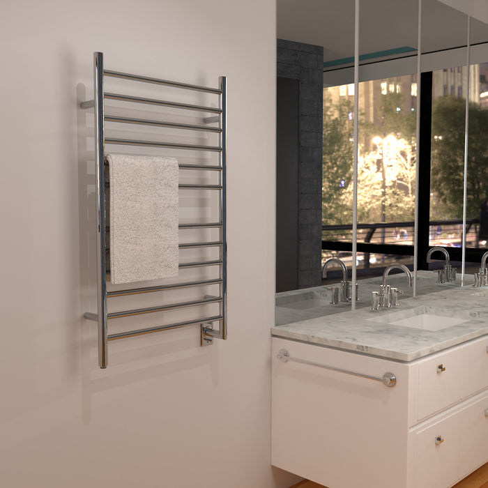 Amba Products RWHL-SP Radiant Straight 12-Bar Large Hardwired Plug-in Combo Towel Warmer - 4.75 x 24.5 x 41.75 in. - Polished Finish