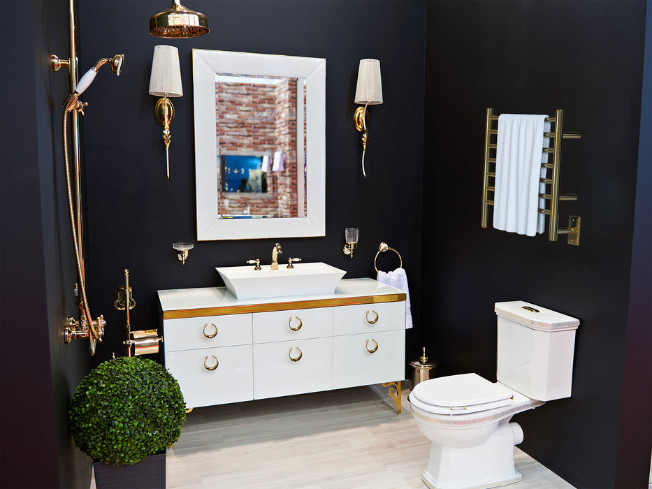 Amba Products RWHS-SPG Radiant 7-Bar Small Hardwired Plug-in Combo Towel Warmer - 4.75 x 20.5 x 20.125 in. - Polished Gold Finish