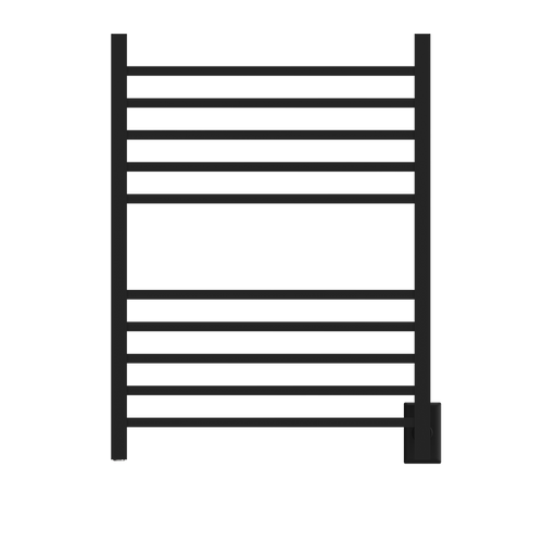 Amba Products RSWH-MB Radiant 10-Bar Square Hardwired + Plug-in Combo Towel Warmer - 4.75 x 24.5 x 31.5 in. - Matte Black Finish