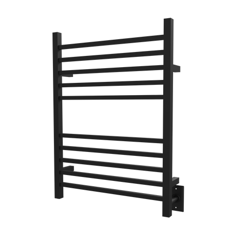 Amba Products RSWH-MB Radiant 10-Bar Square Hardwired + Plug-in Combo Towel Warmer - 4.75 x 24.5 x 31.5 in. - Matte Black Finish