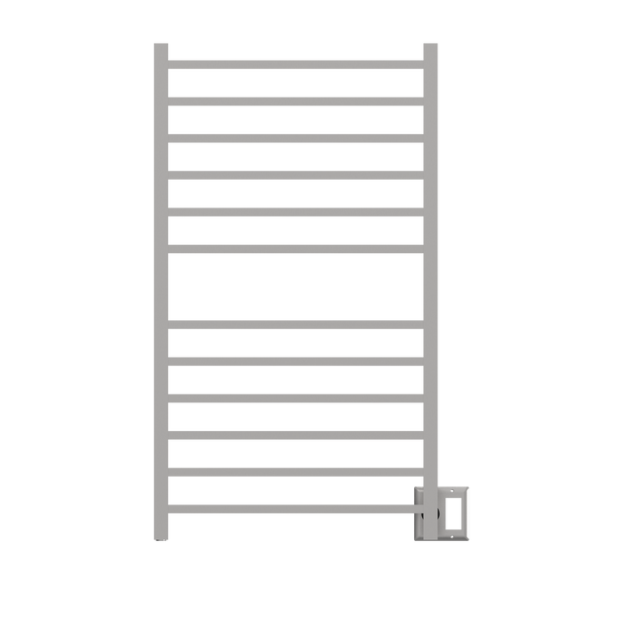 Amba Products RSWHL-B Radiant 12-Bar Large Square Hardwired + Plug-in Combo Towel Warmer - 4.75 x 24.5 x 41.75 in. - Brushed Finish