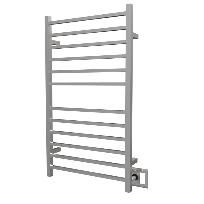 Amba Products RSWHL-B Radiant 12-Bar Large Square Hardwired + Plug-in Combo Towel Warmer - 4.75 x 24.5 x 41.75 in. - Brushed Finish