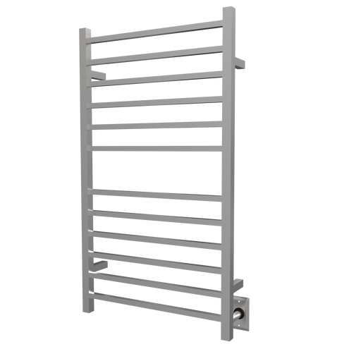 Amba Products RSWHL-B Radiant 12-Bar Large Square Hardwired + Plug-in Combo Towel Warmer - 4.75 x 24.5 x 41.75 in. - Brushed Finish