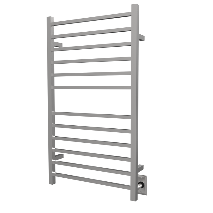 Amba Products RSWHL-B Radiant 12-Bar Large Square Hardwired + Plug-in Combo Towel Warmer - 4.75 x 24.5 x 41.75 in. - Brushed Finish