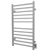 Amba Products RSWHL-B Radiant 12-Bar Large Square Hardwired + Plug-in Combo Towel Warmer - 4.75 x 24.5 x 41.75 in. - Brushed Finish