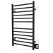 Amba Products RSWHL-MB Radiant 12-Bar Large Square Hardwired + Plug-in Combo Towel Warmer - 4.75 x 24.5 x 41.75 in. - Matte Black Finish
