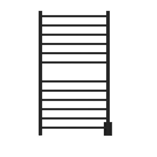Amba Products RSWHL-MB Radiant 12-Bar Large Square Hardwired + Plug-in Combo Towel Warmer - 4.75 x 24.5 x 41.75 in. - Matte Black Finish
