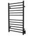 Amba Products RSWHL-MB Radiant 12-Bar Large Square Hardwired + Plug-in Combo Towel Warmer - 4.75 x 24.5 x 41.75 in. - Matte Black Finish